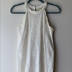 Monteau cream lace scalloped dress